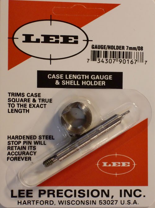 Lee Case Length Gage and Shellholder 7mm-08 Remington, 7mm Remington Short Action Ultra Magnum (RSAUM)
