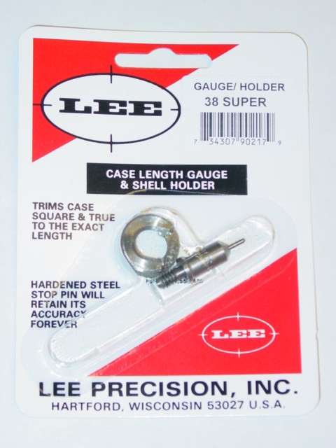 Lee Case Length Gage and Shellholder 38 Super