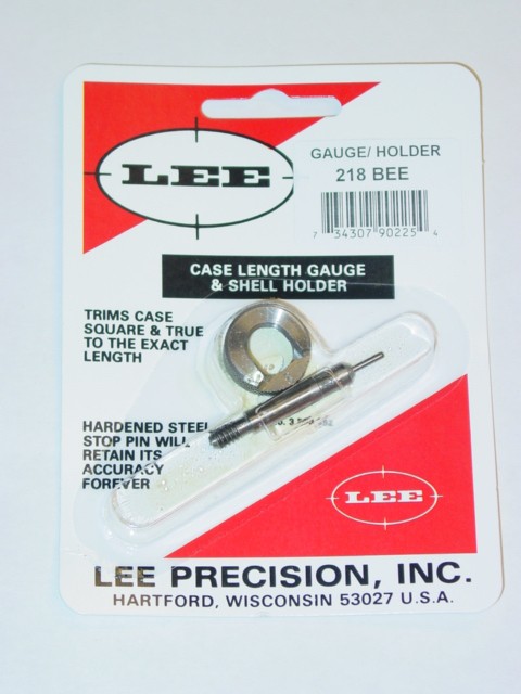 Lee Case Length Gage and Shellholder 218 Bee