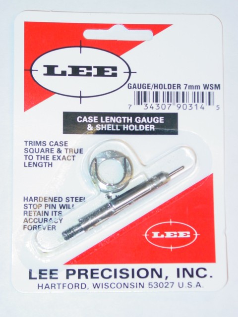 Lee Case Length Gage and Shellholder 7mm Winchester Short Magnum (WSM)